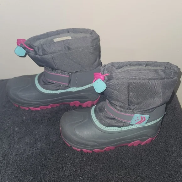 Thermolite Gray/Pink Waterproof Snow Boots Girls Size 1. - Picture 4 of 6